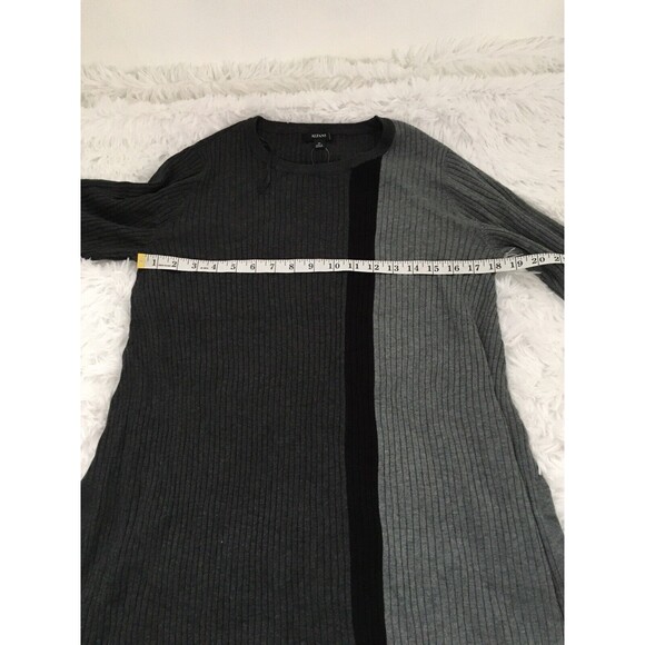 Alfani Sweater Top Black gray plus Size 0X Ribbed Color block Tunic - Picture 4 of 12